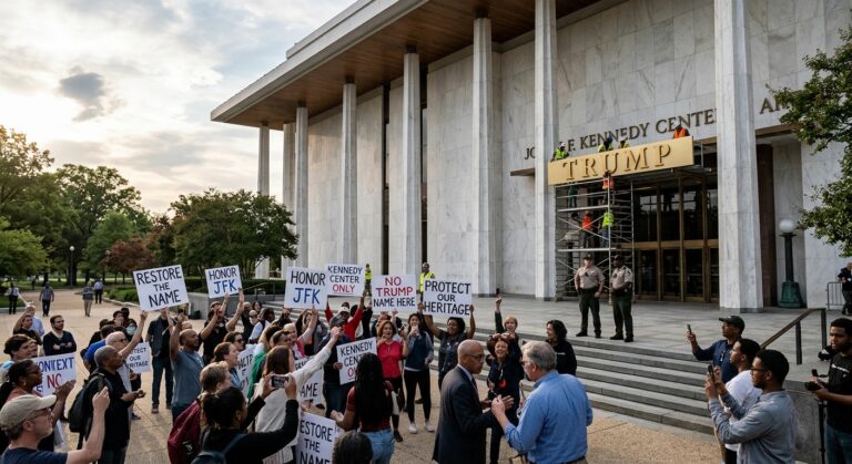 Trumps Name Removed from Kennedy Center Facade, Says Top Official