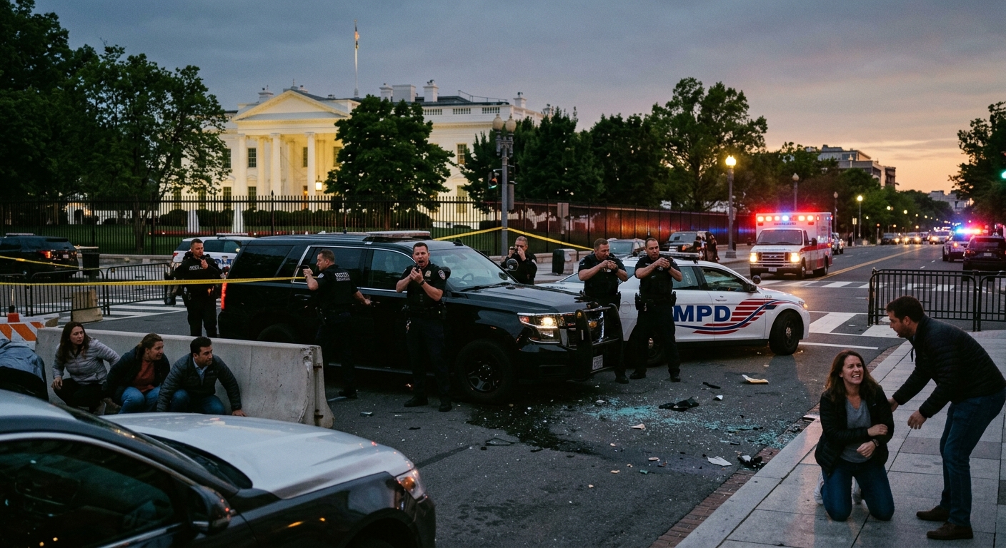 Gunman Shot Dead Following Attack Near White House Security Checkpoint, According to Secret Service
