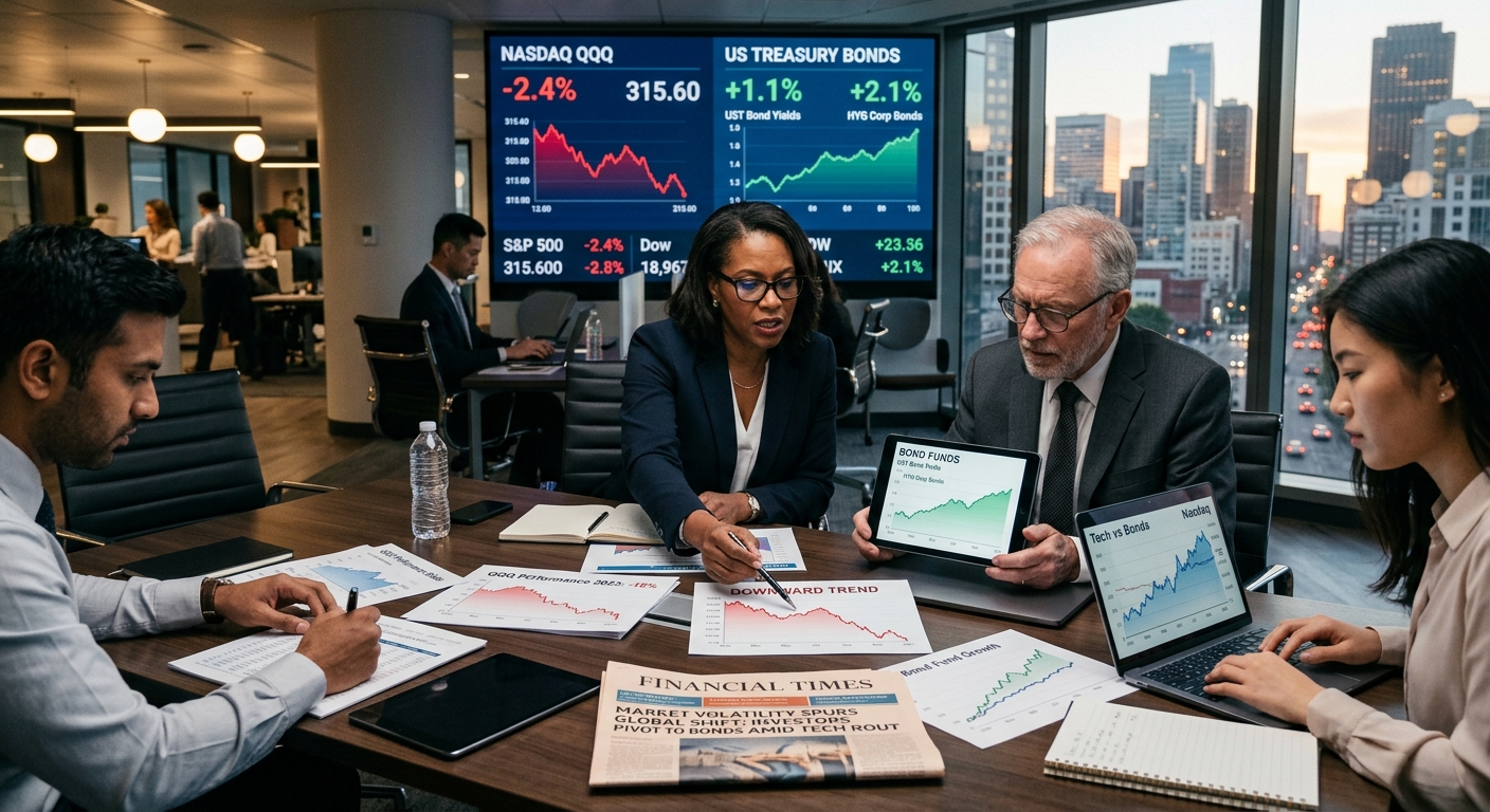 Investors Seek Shelter: The Rising Popularity of Bond Funds as Nasdaq QQQ Dips